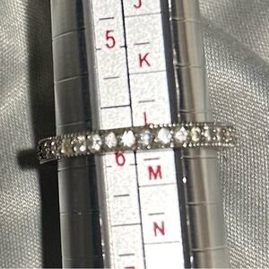 Elegant Sterling Silver Eternity CZ Band Ring